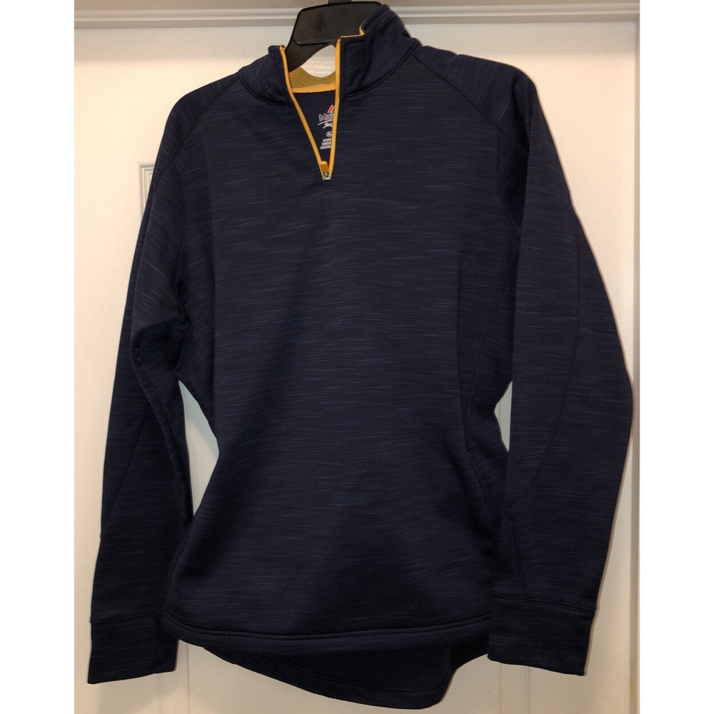 Majestic Pullover 1/4 Zip XL Blue Yellow Long Sleeve GT Georgia Tech Colors W328
